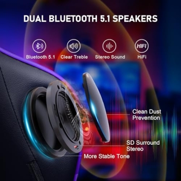 GTRACING Gaming Chair Bluetooth Speakers Ergonomic Purple