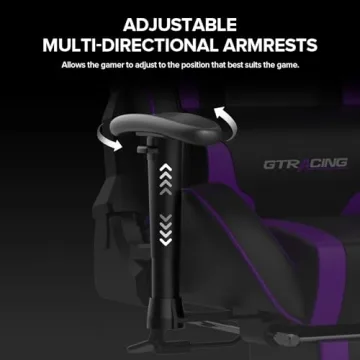 GTRACING Gaming Chair Bluetooth Speakers Ergonomic Purple