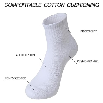Comfortable Cushioned Quarter Socks for Athletes and Casual Wear