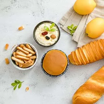 PARMEDU Ceramic Ramekin Set of 6 Mini Porcelain Bowls 120ml/4oz of Zen Style, Souffle Ramekins/Cups for Puddings, Brulees, Soufflés, Custards, Ice Creams, Dipping Sauces, Snacks, Oven Safe