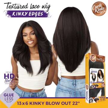 Sensationnel Kinky Edge 22 Inch Lace Wig for Natural Styles