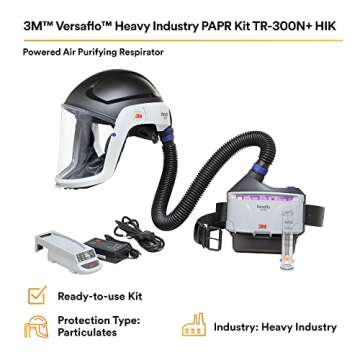 3M PAPR Respirator, Versaflo Powered Air Purifying Respirator Kit, TR-300N+ HIK, Heavy Industry, Har...