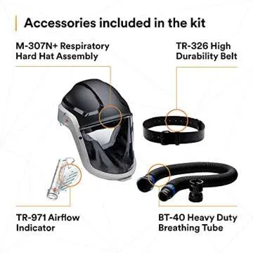 3M PAPR Respirator, Versaflo Powered Air Purifying Respirator Kit, TR-300N+ HIK, Heavy Industry, Hard Hat Assembly, All-in-One Respiratory Protection for Particulates, NIOSH Approved, Grinding