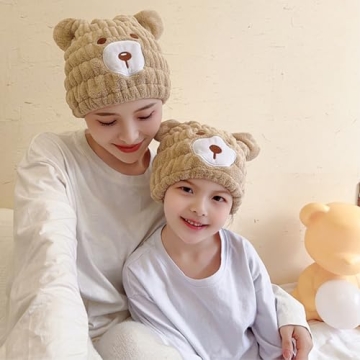 Cute Kids Microfiber Hair Drying Towel Wrap