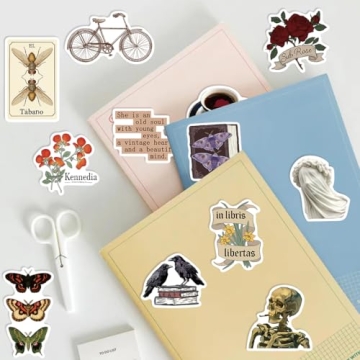 50 Pcs Dark Academia Stickers | Gothic Aesthetic Vinyl Decals