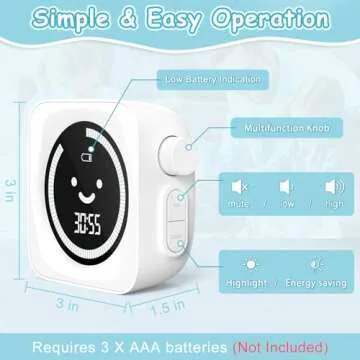 Visual Timer, 99 Minute Digital Timer Kitchen Timer Desk Timer for Office Supplies Home Timer Productivity Timer Management Tool Countdown Count Up Timer, White