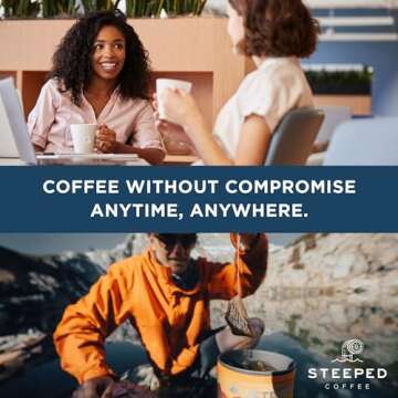 Steeped Coffee Single-Serve Packs - Just + Water - Direct Trade, Hand Roasted & Freshly Ground, Specialty Grade - Nitro Sealed (California Blend (Medium Roast), 8 Count (Pack of 1))