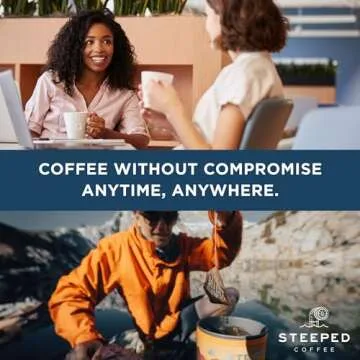 Steeped Coffee Single-Serve Packs - Just + Water - Direct Trade, Hand Roasted & Freshly Ground, Specialty Grade - Nitro Sealed (California Blend (Medium Roast), 8 Count (Pack of 1))