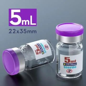 Ks-Tek Sterile Empty Vials with Self Healing Injection Port and Aluminum Cap (5ml,10)