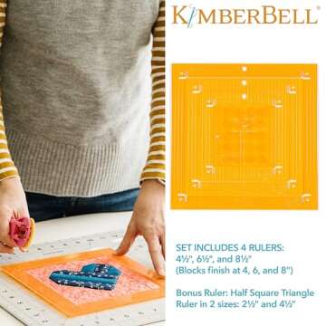 Kimberbell Orange Pop Quilting Rulers Set for Precise Cutting
