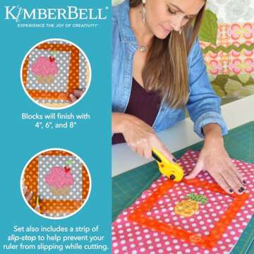 Kimberbell Orange Pop Quilting Rulers Set for Precise Cutting