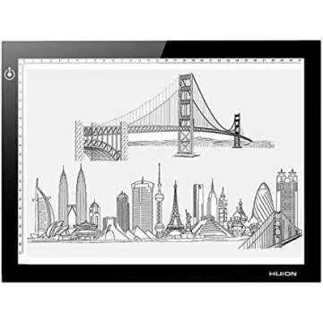 Huion L4S LED Light Box A4 Ultra-Thin USB Powered Adjustable Light Pad for Tracing
