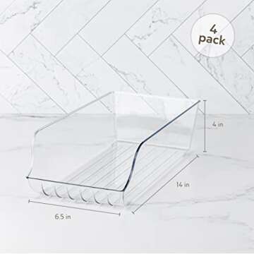 Oizeir Soda Can Organizer - Clear Plastic Storage Dispenser Bin for Refrigerator, Kitchen Cabinets &...