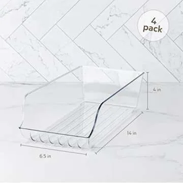 Oizeir Soda Can Organizer - Clear Plastic Storage Dispenser Bin for Refrigerator, Kitchen Cabinets &...