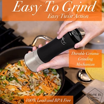 Adjustable Salt and Pepper Grinder Set by Home Ec