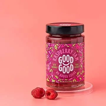 Good Good Assorted Jam Collection - Concord, Strawberry and Raspberry Jams - No Added Sugar - Keto Friendly - 3 Pack - Low Carb, Low-Calorie - Vegan - Breakfast Options - 330g Jars