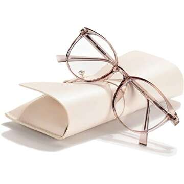 FONHCOO Blocking Eyeglasses - Transparent Design for Eye Strain Relief