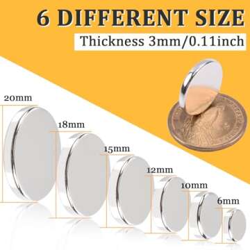 MIN CI 30 Pcs Super Strong Rare Earth Magnets Disc, 20 x 3 mm Decorative Round Fridge Neodymium Magnets, Fun Small Refrigerator Magnet for Whiteboard, Cute Locker Magnets, for Crafts Dry Erase Board