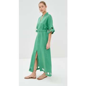 Figue Women's Adalaide Dress in Apple Green for Effortless Style