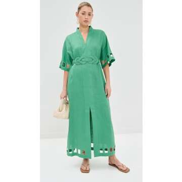 Figue Women's Adalaide Dress in Apple Green for Effortless Style
