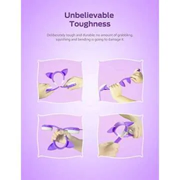 iClever HS01 Food Grade Kids Headphones with Microphone, 85/94dB Volume Control, Hello Kitty Cat Ear Headphones for Kids Boys Girls, Childrens Headphones for Online School/Travel/Tablet, Purple