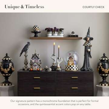 MACKENZIE-CHILDS Courtly Check Skull for Halloween Decor