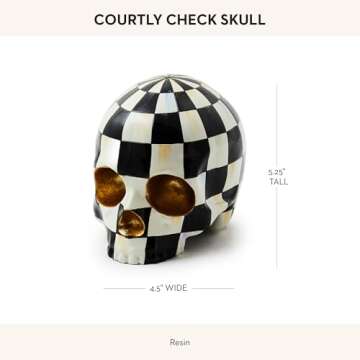 MACKENZIE-CHILDS Courtly Check Skull for Halloween Decor