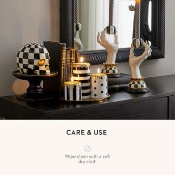 MACKENZIE-CHILDS Courtly Check Skull for Halloween Decor