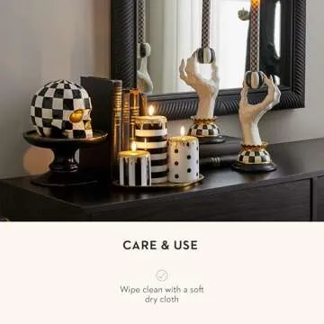 MACKENZIE-CHILDS Courtly Check Skull for Halloween Decor