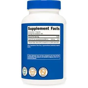 Nutricost Vitamin K2 MK4 240 Capsules - Non-GMO & Gluten Free