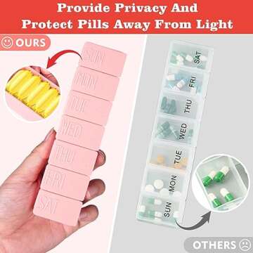 sanderala 2Pack Weekly Pill Organizer,Extra Large 7 Days Pill Cases Travel Daily Pill Box for Fish Oil, Calcium Tablets Supplements and Other Vitamin Pill