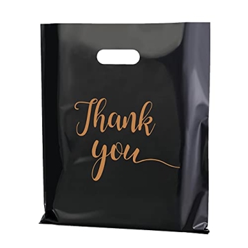 MUKOSEL 100Pcs Thank You Merchandise Bags, Extra Thick 2.36 Mil 12x15 In Retail Plastic Shopping Bag...
