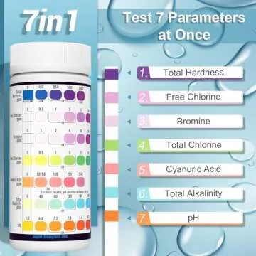 EASYTEST 7-Way Pool Test Strips for Accurate Water Testing