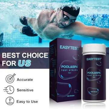 EASYTEST 7-Way Pool Test Strips for Accurate Water Testing