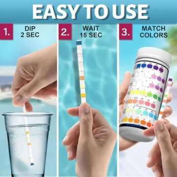 EASYTEST 7-Way Pool Test Strips for Accurate Water Testing