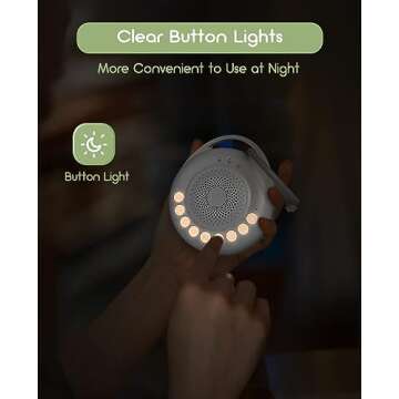 Portable Sound Machine Baby, Travel White Noise Machine Baby with USB Rechargeable, Sound Machine for Sleeping