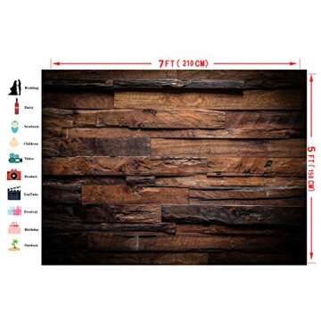 CYLYH 7x5ft Brown Wood Backdrop for Photography Customized Vintage Background for Photo Studio Props D104