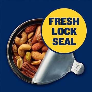 PLANTERS Deluxe Pistachio Mix, Party Snacks, Plant-Based Protein, 14.5 Oz Canister