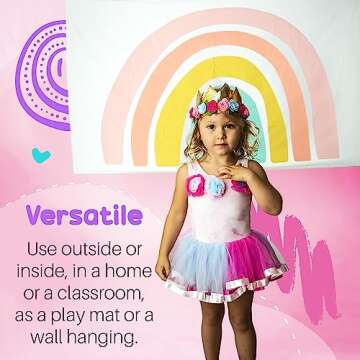 Birdy Boutique Learning Tapestry - Rainbow - Lightweight & Easy to Hang - Wall Hanging Canvas for Kids’ Bedrooms, Nursery, Classrooms – 60" X 36in"