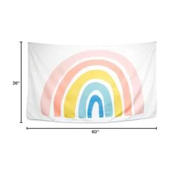 Birdy Boutique Learning Tapestry - Rainbow - Lightweight & Easy to Hang - Wall Hanging Canvas for Kids’ Bedrooms, Nursery, Classrooms – 60" X 36in"
