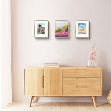 Golden State Art, 8x10 Gold Picture Frame Display Photo 5x7 with Mat or 8 x 10 Without Mat for Wall ...