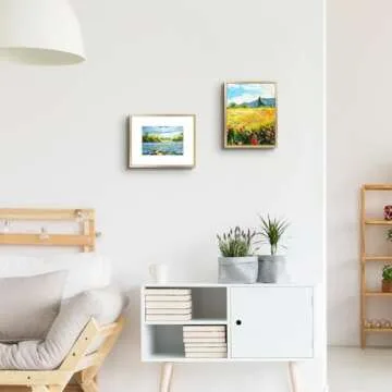 Golden State Art, 8x10 Gold Picture Frame Display Photo 5x7 with Mat or 8 x 10 Without Mat for Wall Mounting, Classic Satin Aluminum Frames with Real Glass (Pack of 1)