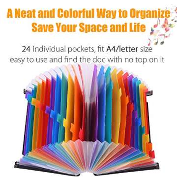 TriMagic Accordian File Folder Organizer, Alphabetical Expanding Filing Folders, A-Z Expandable Acco...