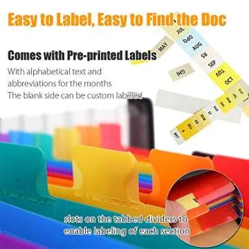 TriMagic Accordian File Folder Organizer, Alphabetical Expanding Filing Folders, A-Z Expandable Accordion Storage Box with 24 Pockets for Paperwork Paper Keeper Invoice Receipt Bill Document