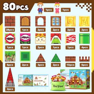 Magnetic Tiles Kids Games Toys Castle Adventure Magnetic Building Blocks Doll House Toys Construction Magnet Pretend Play Set for Boys & Girls 3-12 Year Old Christmas Birthday Gifts for Boys