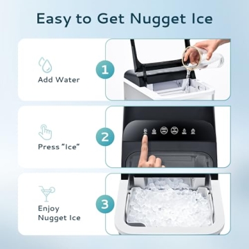 EUHOMY Ice Maker - 8 Min Fast Nugget Ice Maker, 34lbs/Day