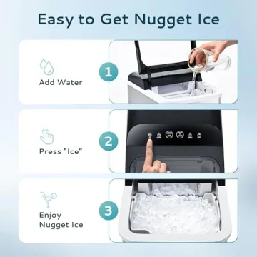 EUHOMY Ice Maker - 8 Min Fast Nugget Ice Maker, 34lbs/Day