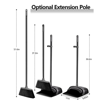 Upgrade Broom and Dustpan Set for Home Cleaning