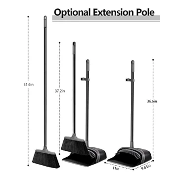 Upgrade Broom and Dustpan Set for Home Cleaning