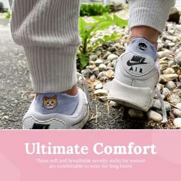 HappySole Cat Socks for Women - 4pack Ankle Socks for Girls, Teens - Animal No Show Crew Boat Socks - Novelty Sock Gift (Multicolored)